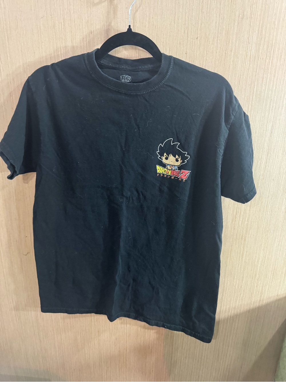 Dragon Ball Z X Funko Pop Black Graphic Tee with Goku Pocket Print Size Medium